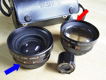☆ヤシカエレクトロ35対応の コンバージョンレンズ望遠、広角